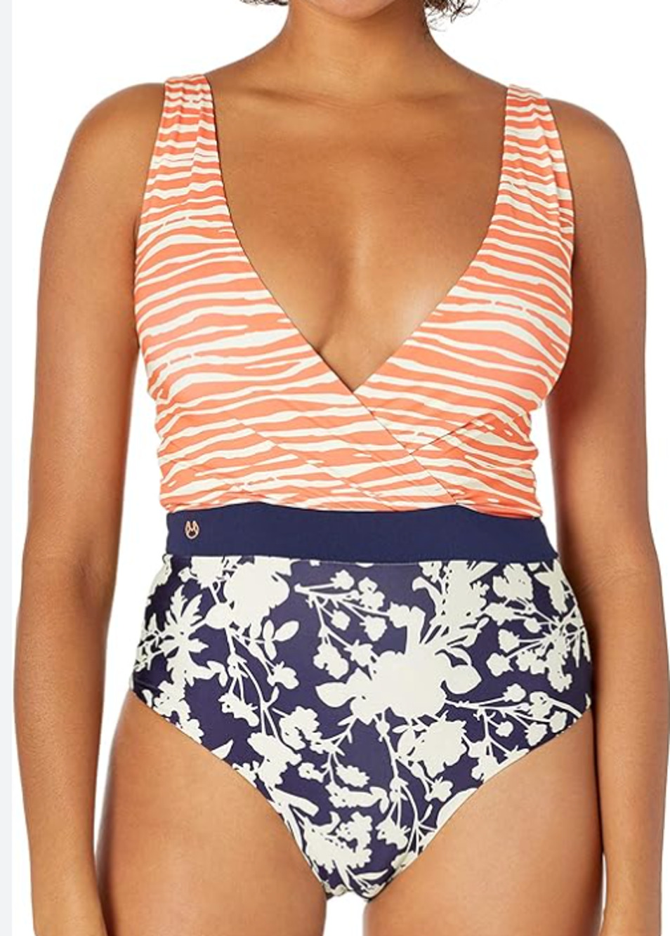 NEW MAAJI SAFARI FLORAL REVERSIBLE PLUNGE FLORAL PIECE SWIMSUIT SIZE SMALL